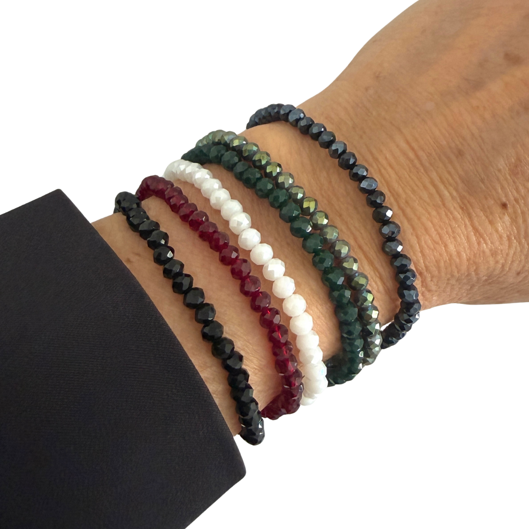 Crystal beaded bracelet -custom color options