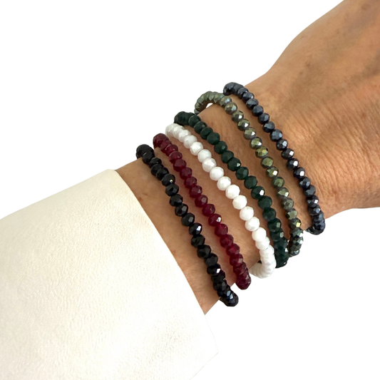 Crystal beaded bracelet -custom color options