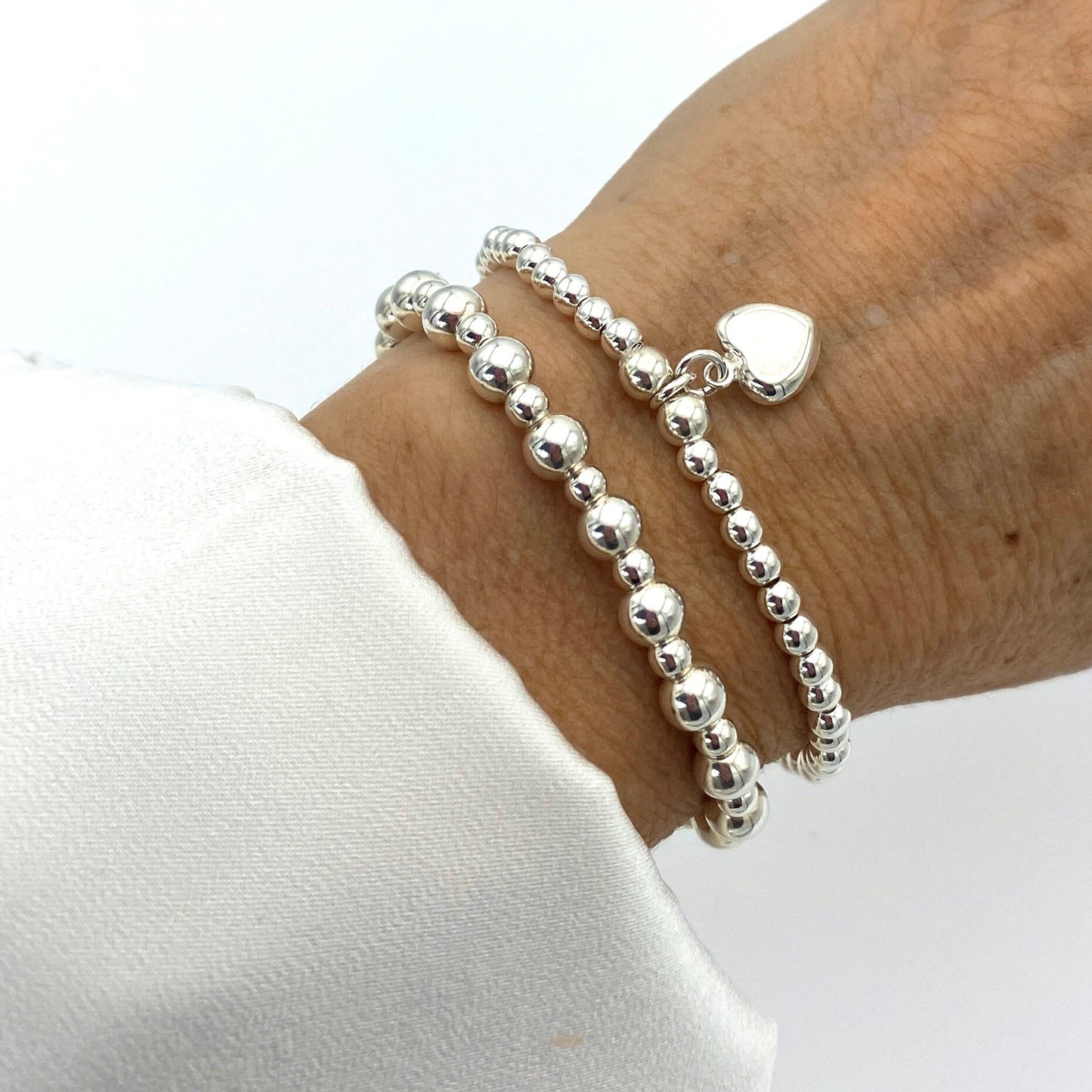 Birthstone and silver heart charm bracelet for her a beautiful lifetime gift