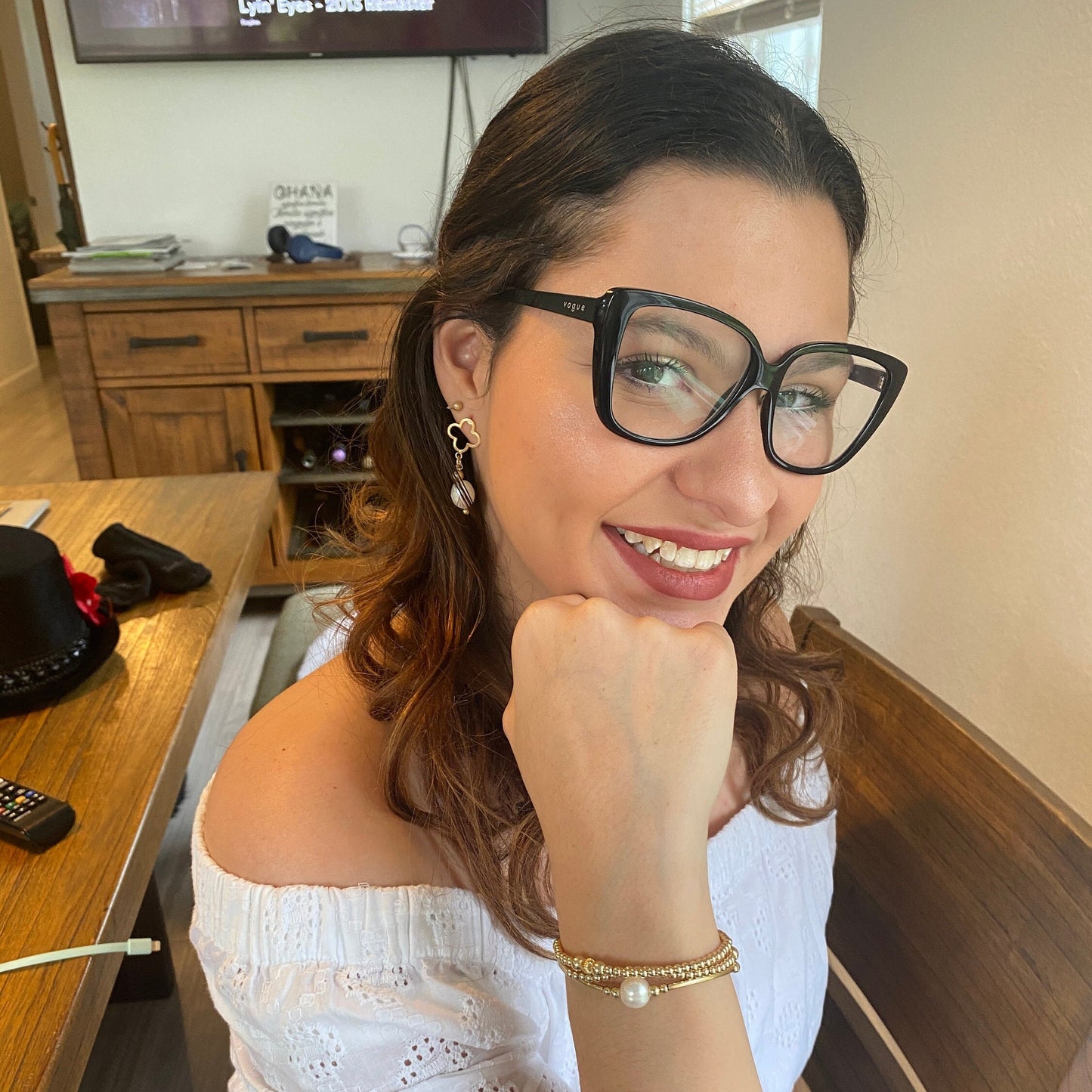 Gold filled pearls earrings bracelet classic accessory women gift stretchy jewelry anniversary present