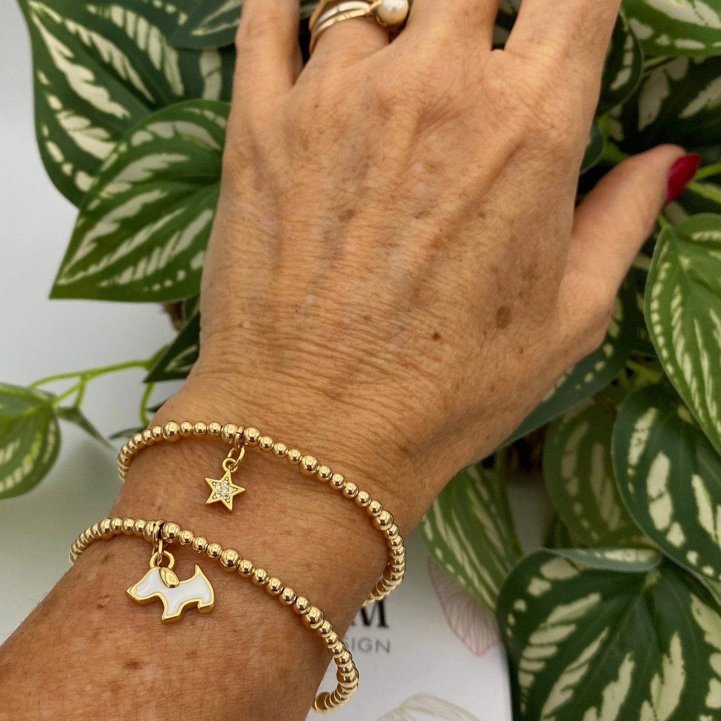 Dog Mom gold filled bracelet puppy love pet Mom gift your bright star dog charm heart dog star gold charm set dog charm Mother Day gift