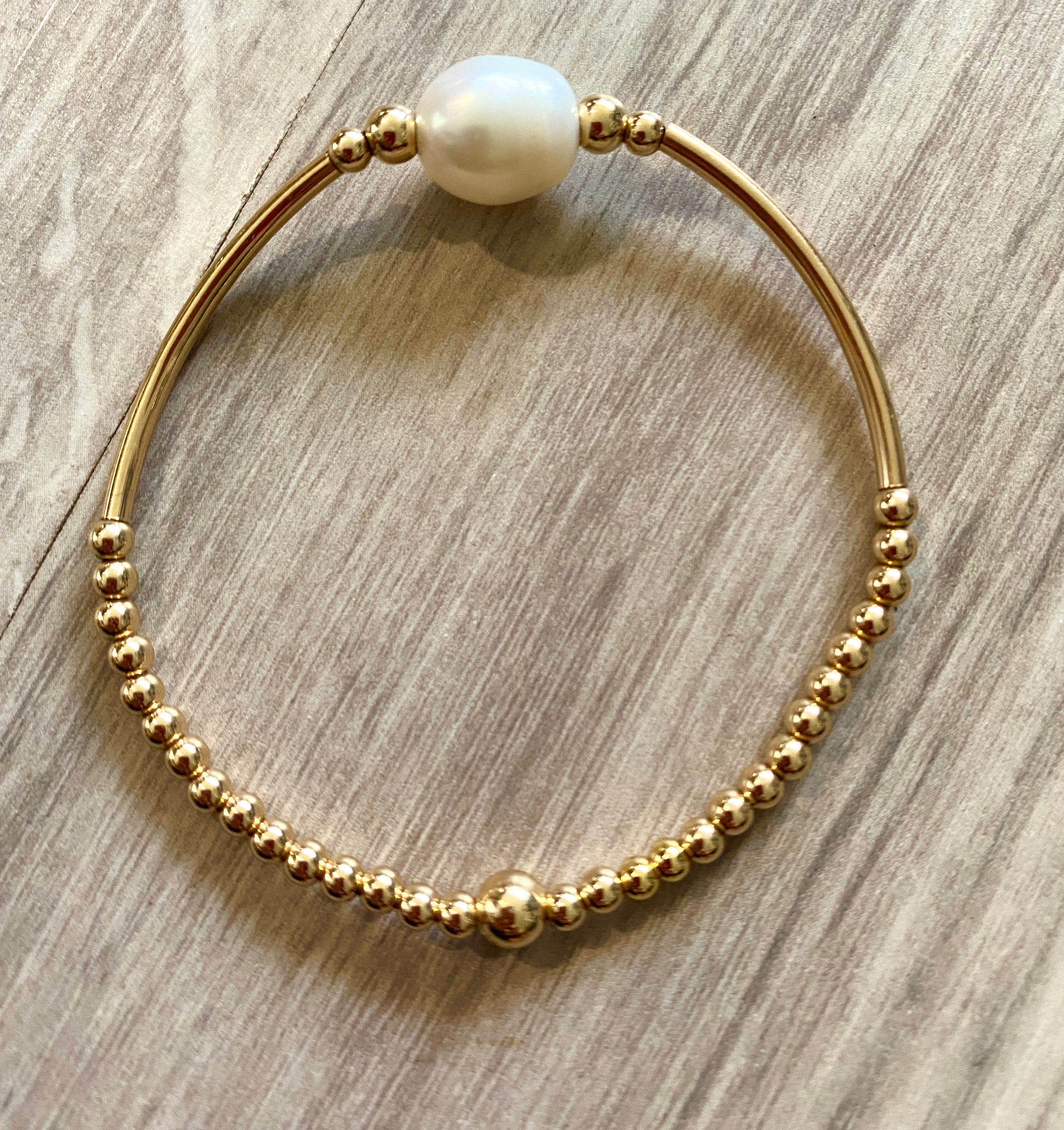 Gold Filled and Freshwater Pearl Bracelet Set