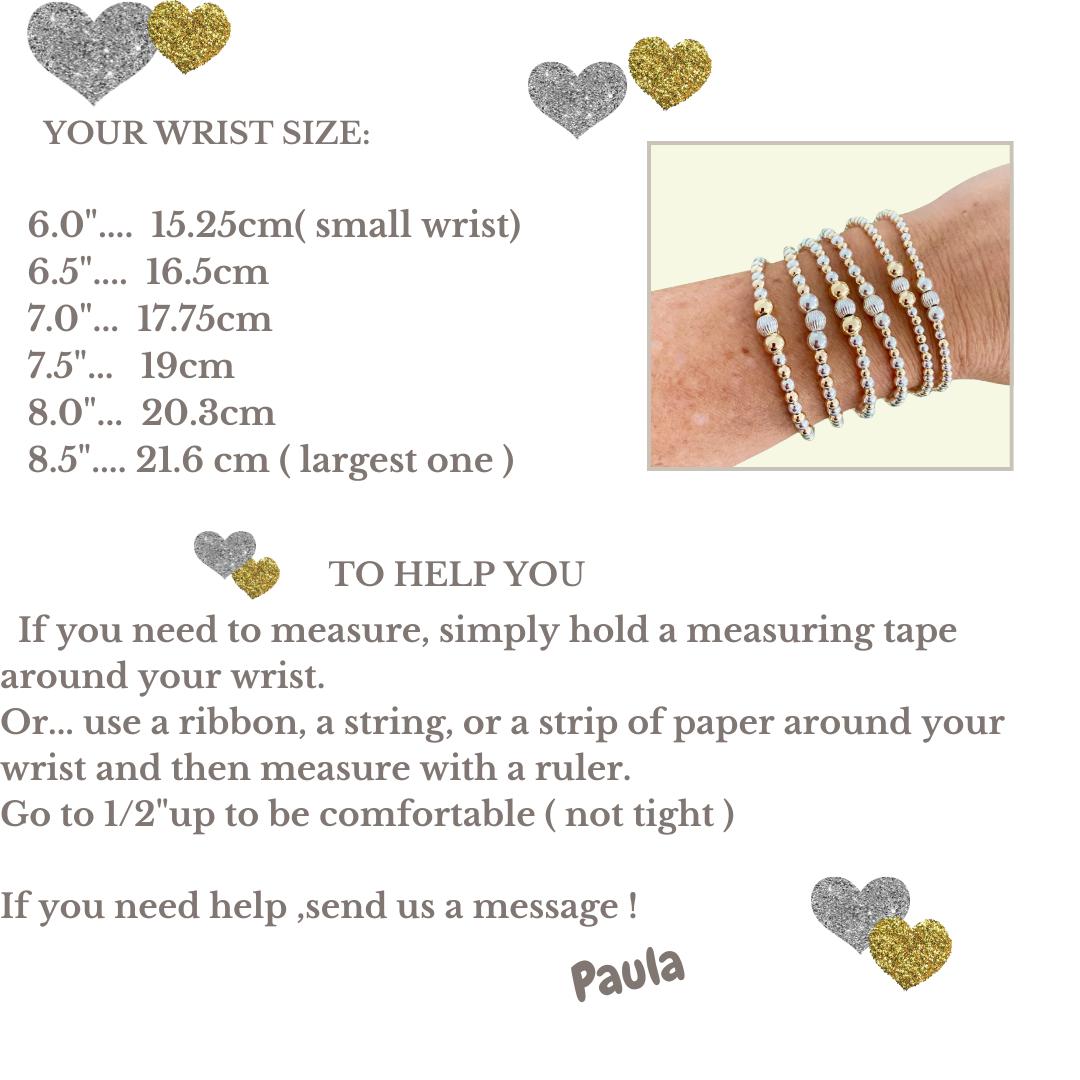 Beaded Silver and Gold Bracelet Set Stacking Everyday Jewelry Gift for Her