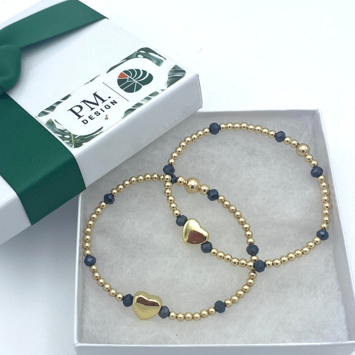 Blue Crystal Evil Eye Bracelet Gold Heart Jewelry Gift