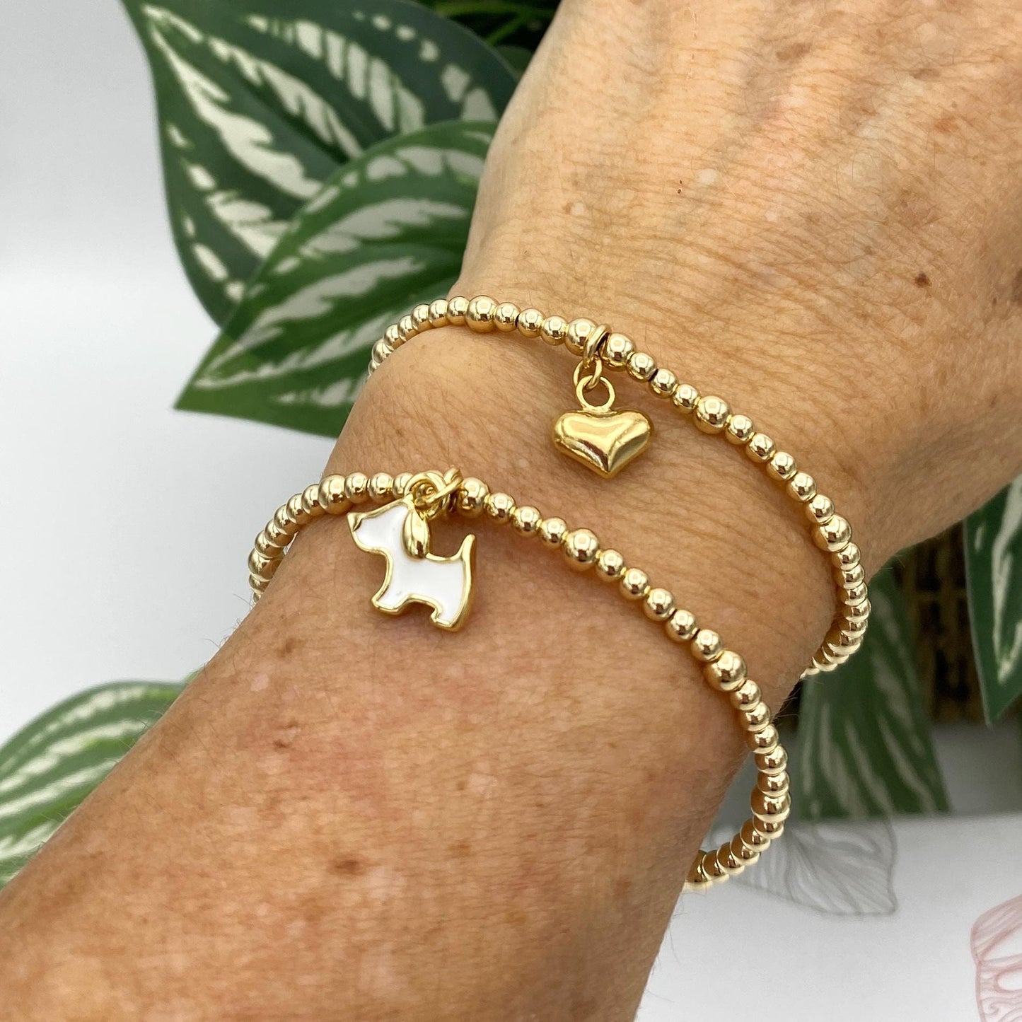 Dog Mom gold filled bracelet puppy love pet Mom gift your bright star dog charm heart dog star gold charm set dog charm Mother Day gift