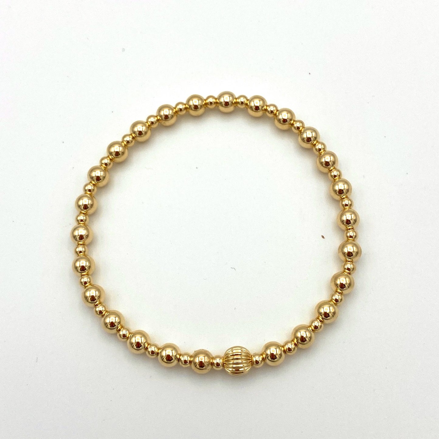 Gold filled beaded bracelet women stacking jewelry gift classic handmade minimalist gift