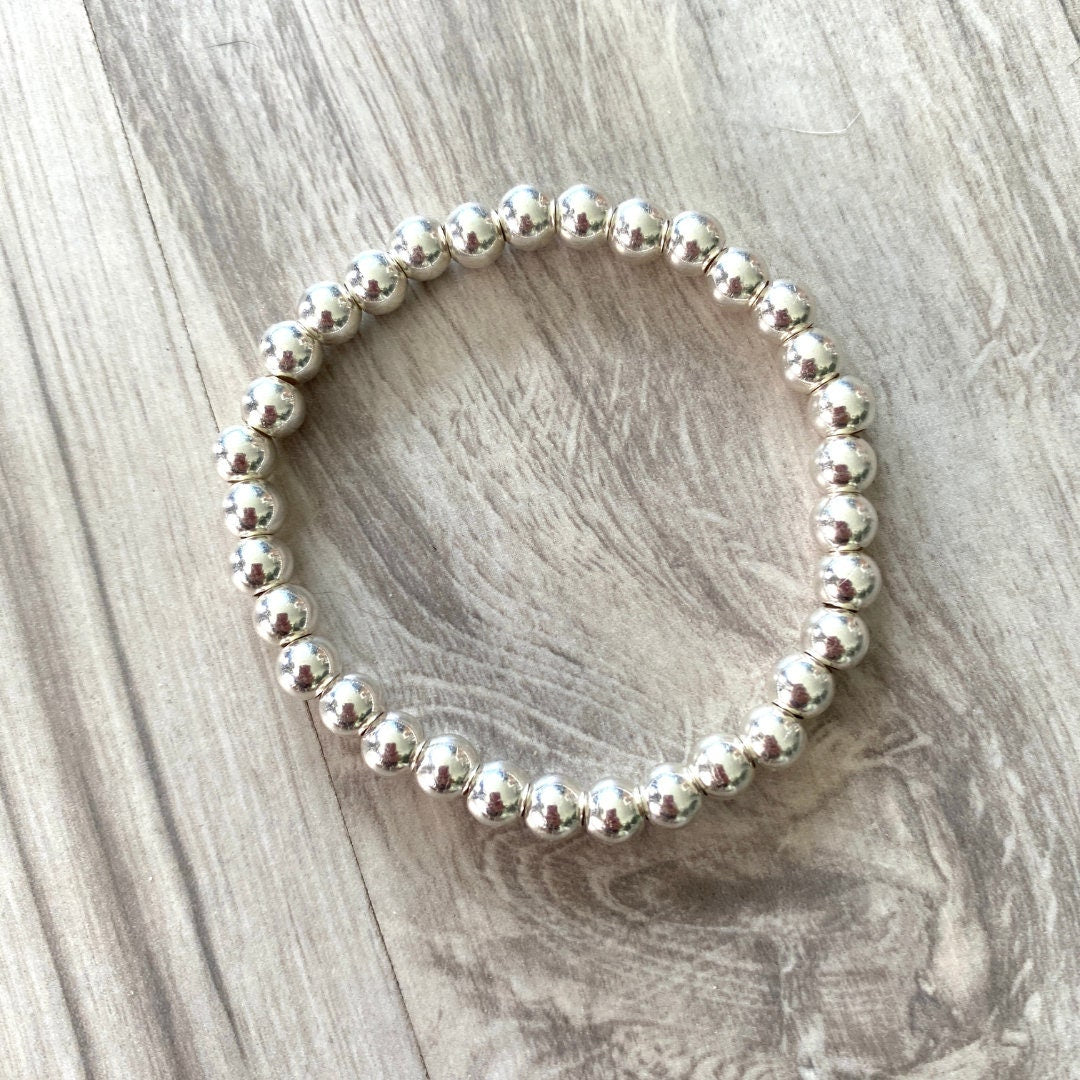 Sterling silver charm 5mm bead bracelet women optional personalized heart charm jewelry gift