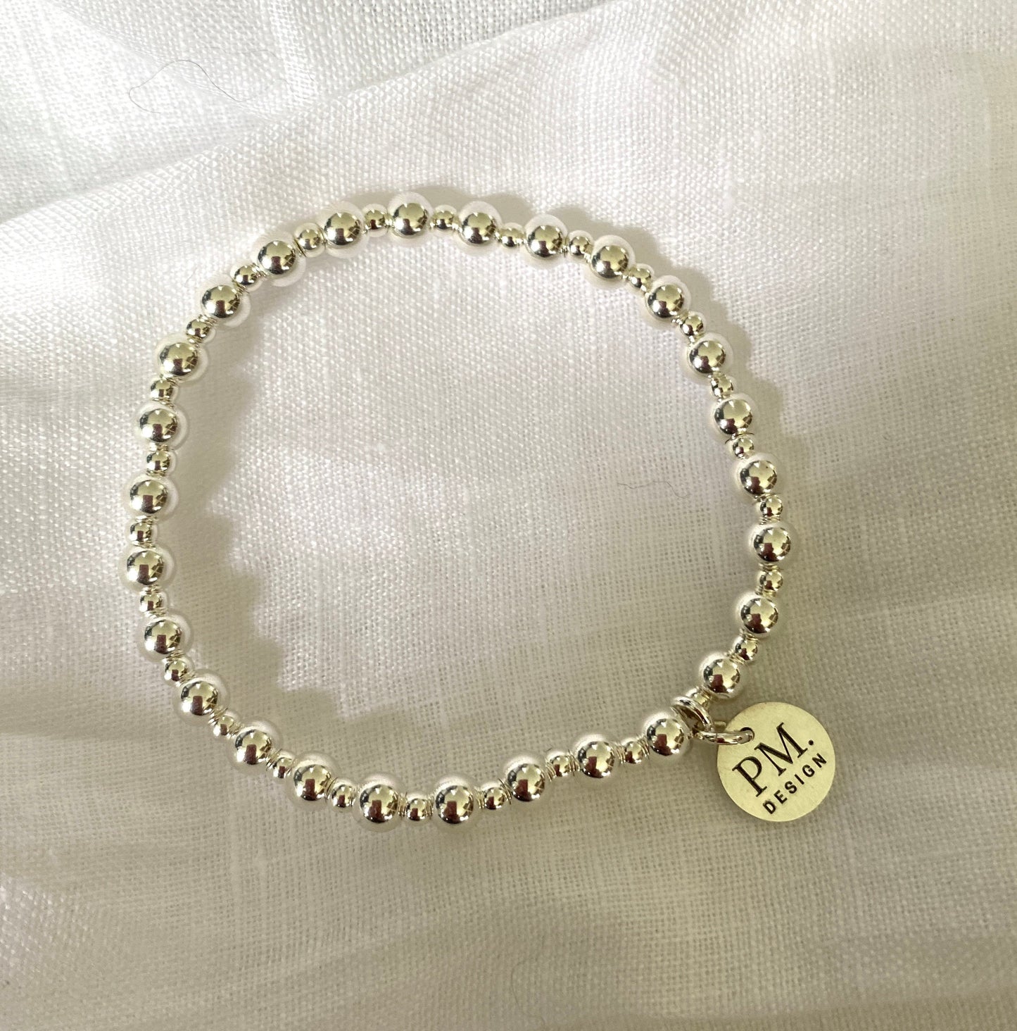 Turquoise and sterling silver beaded set women stretchy bracelet stack anniversary jewelry gift