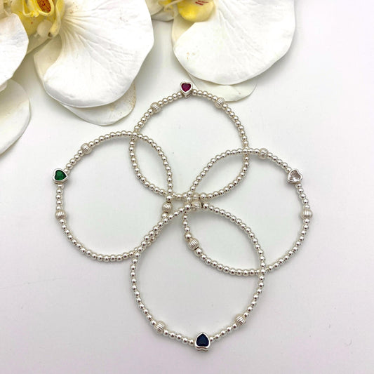 Sterling silver crystal heart color women meaning bracelet wedding love gift bridesmaid accessory jewelry Mom lovely crystal elegant gift