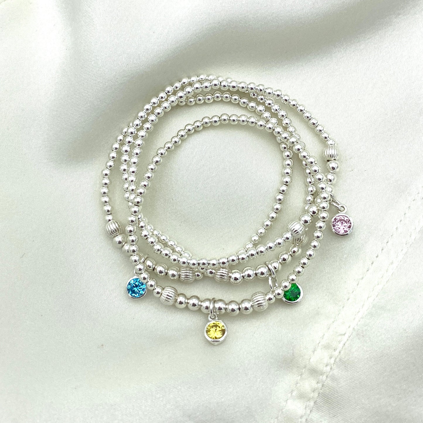 Personalized sterling silver birthstone charm bracelet Crystal Charm meaning Jewelry life moment gift