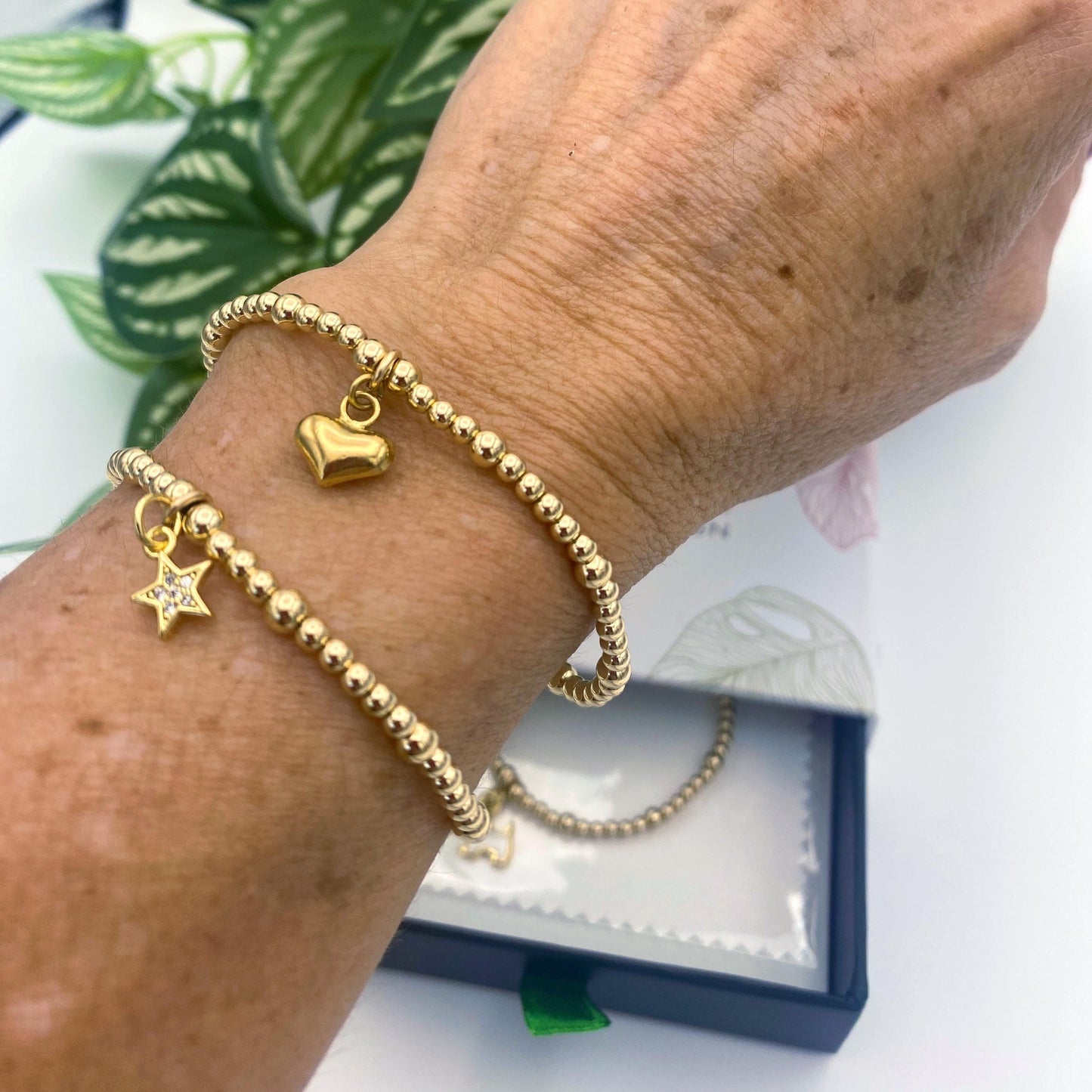 Dog Mom gold filled bracelet puppy love pet Mom gift your bright star dog charm heart dog star gold charm set dog charm Mother Day gift