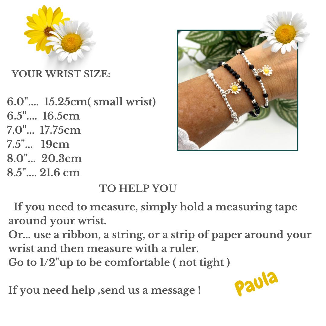 Sterling silver daisy charm bracelet flower jewelry dainty gift for her or mom